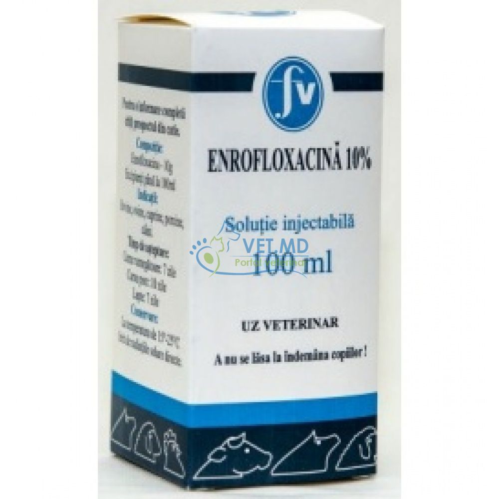 Enrofloxacină 10% solutie injectabilă 20ml